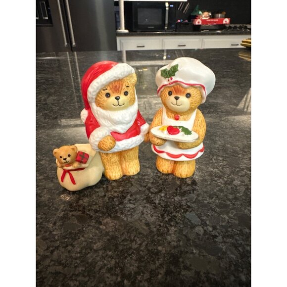 Enesco Imports Christmas Teddy Bear Figurines - Santa & Chef Bear Set - Picture 1 of 10
